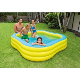 Inflatable Beach Wave Swim Center Family Pool, 90" x 90" x 22"