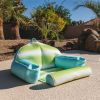 Lazy Lounger No Inflation Needed Pool Float with Headrest and Footrest, Rolling Wave Lime Double Sided Mesh, 3.5ft Lounger