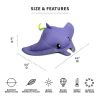 Pool Petz Large Manta Ray No Inflation Needed Animal Floating Pool Toy, Manta Ray Shape Mesh, 4.5ft