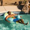 Lazy Lounger No Inflation Needed Pool Float with Headrest and Footrest, Rolling Wave Lime Double Sided Mesh, 3.5ft Lounger