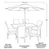 9ft Stone Round Outdoor Tilting Market Patio Umbrella with Crank