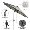 9ft Stone Round Outdoor Tilting Market Patio Umbrella with Crank